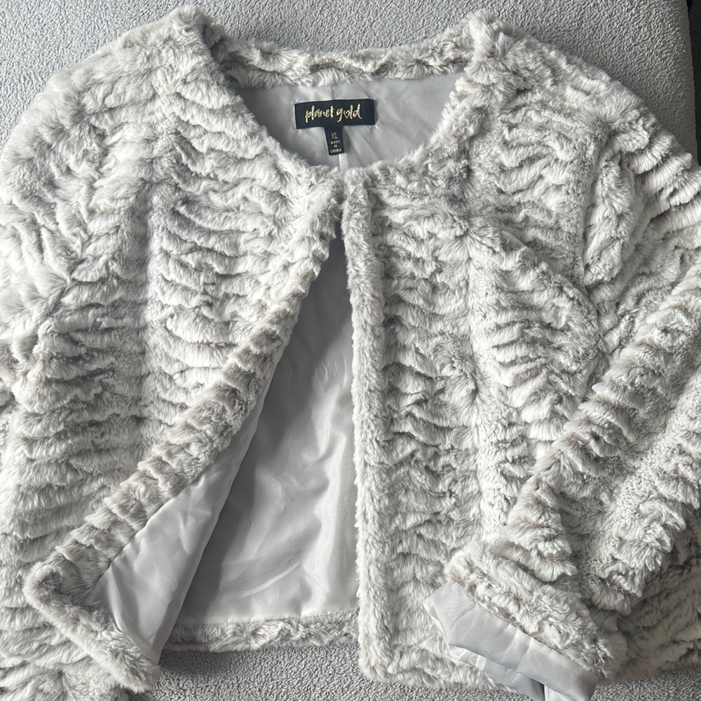 Planet Gold Women's Plush Teddy Jacket